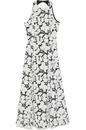 ROTATE Femme, Robes, Multicolore, Taille: 38 FR Robe Blanche avec Dos Ouvert et Doublure Contrastée