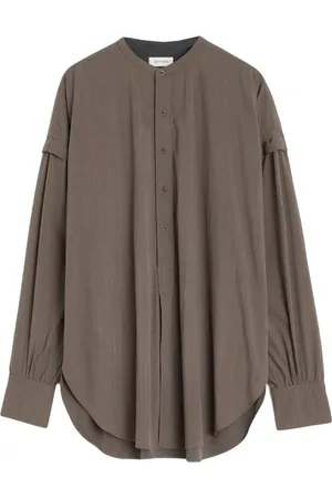 LEMAIRE Femme, Blouses et Chemises, Brun, Taille: 36 FR Chemise Marron à Boutons