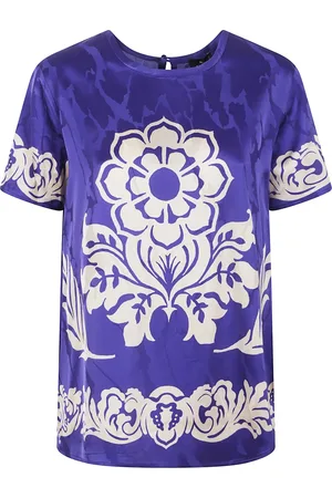 Etro Femme, Blouses et Chemises, Bleu, Taille: 40 FR T-shirt bleu avec coupe élégante