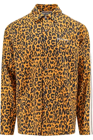 Palm Angels Homme, Chemises, , Taille: M Chemise à Manches Longues Imprimé Animal