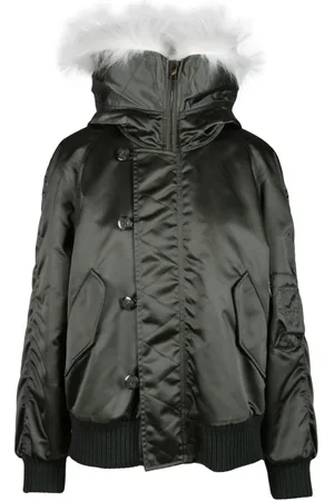 Dondup Femme, Vestes, Noir, Taille: 34 FR Bomber avec capuche en fourrure