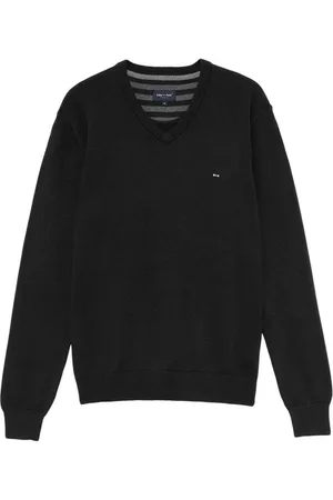 Eden Park Homme, Pulls, Noir, Taille: L Pull Basique en Jersey de Coton