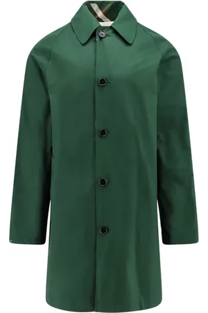 Burberry Homme, Manteaux, Vert, Taille: M Manteau Vert Réversible en Coton à Carreaux