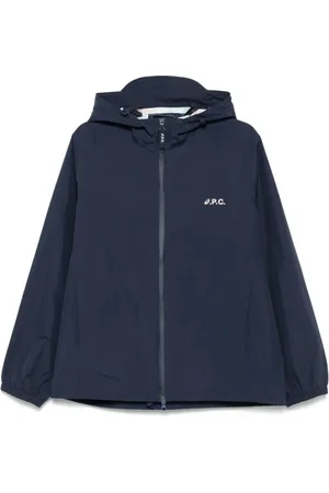 A.P.C. Homme, Vestes, Bleu, Taille: XS Veste à Capuche Bleu Marine