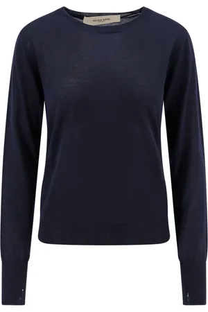 Golden Goose Femme, Pulls, Bleu, Taille: 40 FR Pull Bleu Poignet Côtelé Manche Longue