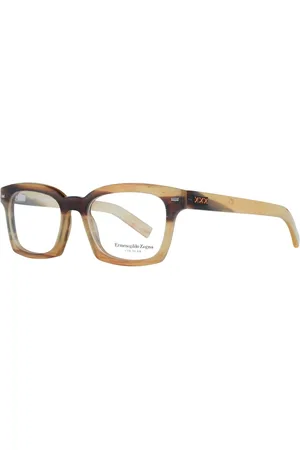 Ermenegildo Zegna Homme, Accessoires, , Taille: ONE Size Montures Optiques en Corne Multicolore Style Trapèze