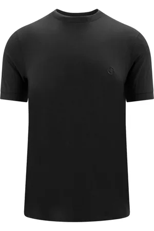 Giorgio Armani Homme, Tops, Noir, Taille: L T-shirts et Polos Noirs Manches Courtes Élastiques