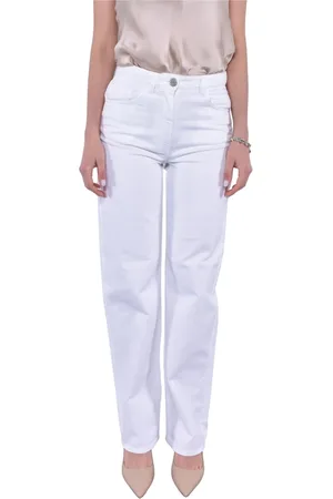 MVP Wardrobe Femme, Pantalons, Blanc, Taille: 38 FR Jean coupe regular taille basse