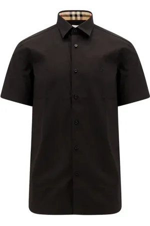Burberry Homme, Chemises, Noir, Taille: S Chemise à carreaux noire à manches courtes