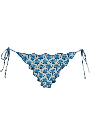 MC2 SAINT BARTH Femme, Maillots de bain, Bleu, Taille: 40 FR Slip de bain taille basse avec liens latéraux