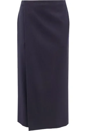 The Row Femme, Jupes, Bleu, Taille: 40 FR Jupe Portefeuille Bleue Laine Italie
