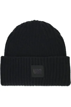 UGG Femme, Accessoires, Noir, Taille: ONE Size Bonnet beanie en mélange de laine noir