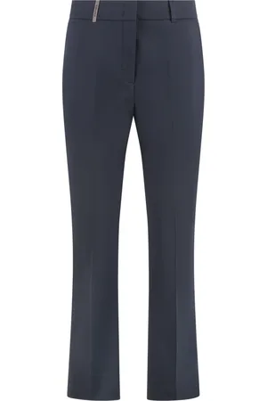 PESERICO SIGN Femme, Pantalons, Bleu, Taille: 42 FR Pantalon en Coton avec Poches