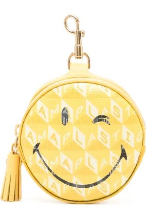 Anya Hindmarch Femme, Accessoires, Jaune, Taille: ONE Size Articles en Cuir avec Imprimé Smiley