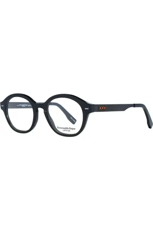 Ermenegildo Zegna Homme, Accessoires, Noir, Taille: ONE Size Montures Optiques Rondes en Corne