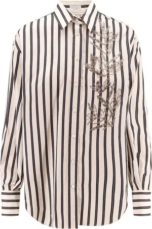 Brunello Cucinelli Femme, Blouses et Chemises, Multicolore, Taille: 40 FR Chemise de Luxe à Paillettes