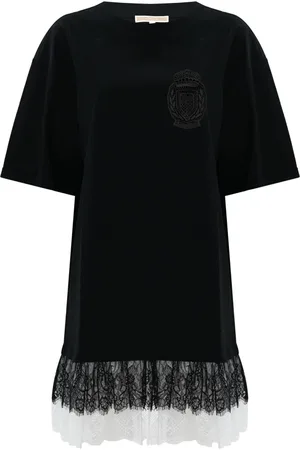 Kocca Femme, Robes, Noir, Taille: 38 FR Robe en coton à dentelle