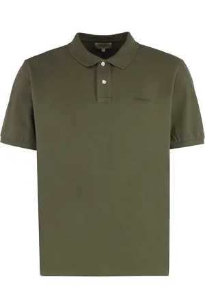Woolrich Homme, Tops, Vert, Taille: L Polo en Coton avec Bords Côtelés