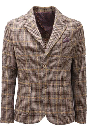 BOB der Bär Homme, Vestes, Multicolore, Taille: M Veste Jaune Prince de Galles