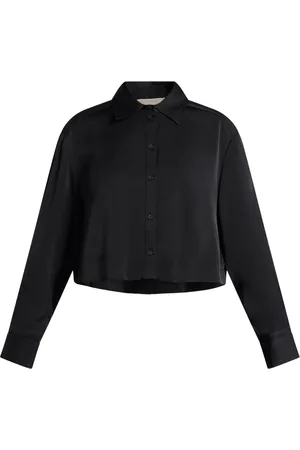 Michael Kors Femme, Blouses et Chemises, Noir, Taille: 42 FR Chemise courte en satin