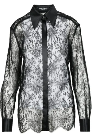 Dolce & Gabbana Femme, Blouses et Chemises, Noir, Taille: 36 FR Chemise en Mélange de Soie Viscose