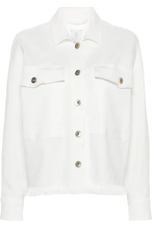 ELEVENTY Femme, Blouses et Chemises, Blanc, Taille: 40 FR Chemise Blanche Effilochée à Manches Longues Décontractée