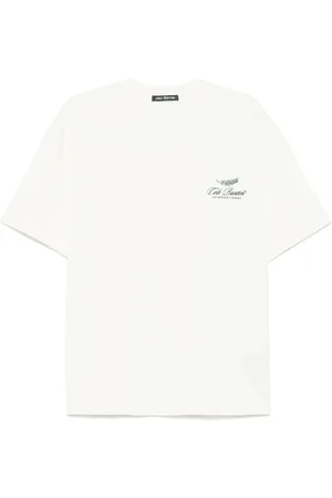 Cole Buxton Homme, Tops, Blanc, Taille: S T-shirt Blanc avec Logo Brodé