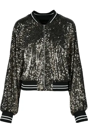 Twin-Set Femme, Vestes, Noir, Taille: 40 FR Bomber à Paillettes