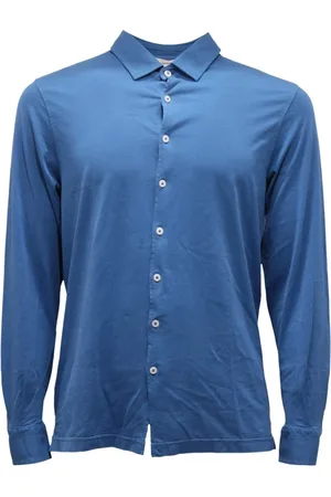 Gran Sasso Homme, Chemises, Bleu, Taille: S Chemise Italienne 60114/66607 Col. 582