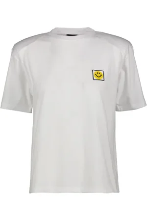 JOSHUA SANDERS Femme, Tops, Blanc, Taille: 38 FR T-shirt Blanc Col Rond Coton Italie
