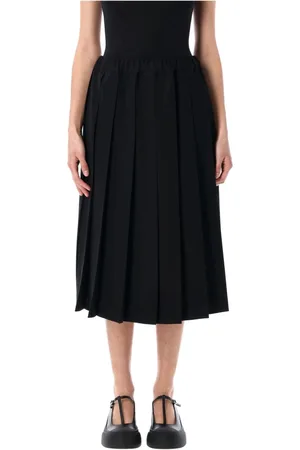 Comme des Garçons Femme, Jupes, Noir, Taille: 38 FR Jupe Midi Plissée Noire Taille Élastique