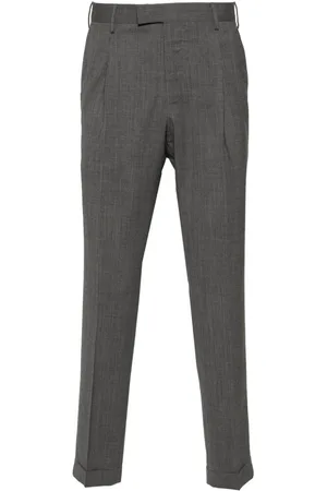 PT Torino Homme, Pantalons, Gris, Taille: L Pantalon Slim en Laine Gris Clair