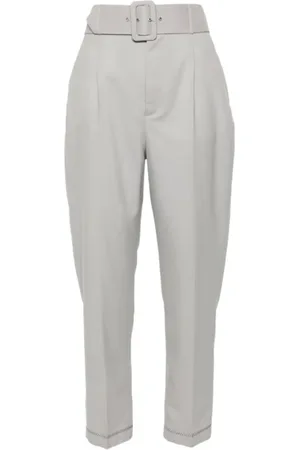 Marni Femme, Pantalons, Gris, Taille: 38 FR Pantalon Plissé en Laine Grise