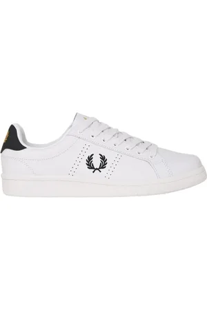 Fred Perry Homme, Chaussures, Blanc, Taille: 43 1/2 EU Tennis Blanche Couronne de Laurier