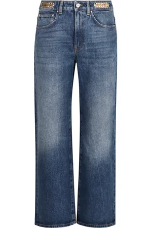 Paco rabanne Femme, Jeans, Bleu, Taille: W28 Jean boyfriend taille haute avec détails métalliques