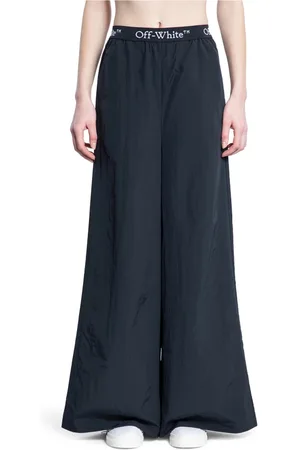 OFF-WHITE Femme, Pantalons, Noir, Taille: 36 FR Pantalon large taille haute en nylon noir