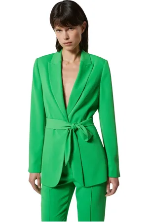 Silvian Heach Femme, Vestes, Vert, Taille: 36 FR Blazer avec ceinture à la taille