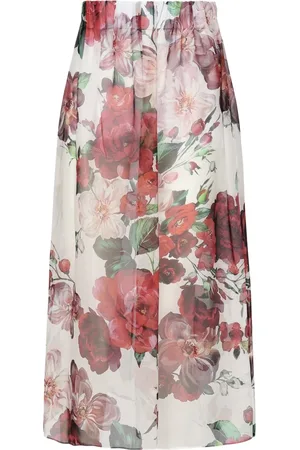 Dolce & Gabbana Femme, Jupes, Multicolore, Taille: 38 FR Jupes en mousseline de soie à taille élastique