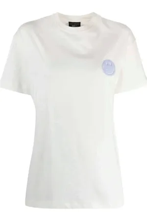 JOSHUA SANDERS Femme, Tops, Blanc, Taille: 40 FR T-shirt en coton avec motif sourire