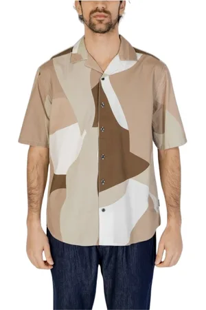 Only & Sons Homme, Chemises, Multicolore, Taille: XL Chemise Marron en Coton Manches Courtes