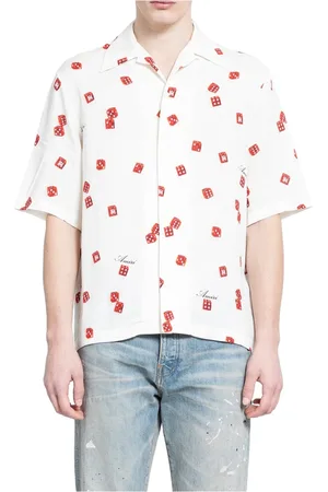 AMIRI Homme, Chemises, Blanc, Taille: 2XL Chemise de bowling à dés Multicolore Albâtre/Rouge