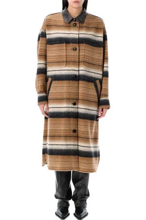 Isabel Marant Femme, Manteaux, Multicolore, Taille: 38 FR Djila Overshirt Long Coat