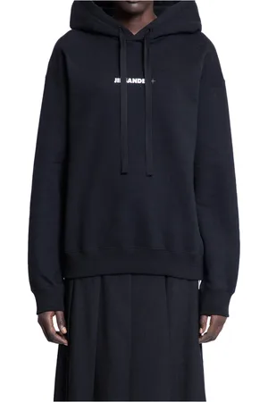 Jil Sander Femme, Sweatshirts et sweats à capuche, Noir, Taille: 38 FR Sweat à capuche noir avec cordon et impression