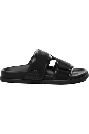 Moncler Femme, Chaussures, Noir, Taille: 39 EU Sandales Noires en Polyester Logo Italie