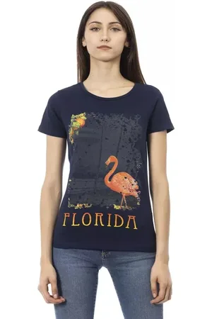 Trussardi Femme, Tops, Bleu, Taille: 38 FR T-shirt bleu élégant à manches courtes