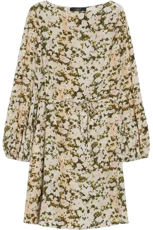 Max Mara Femme, Robes, , Taille: 42 FR Robe en soie à motif floral et coupe décontractée
