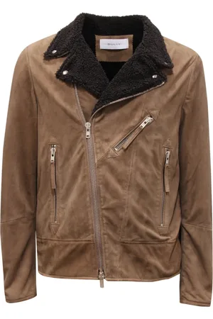 BULLY Homme, Vestes, Brun, Taille: L Veste en daim noir Modèle 5254