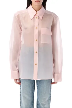 Khaite Femme, Blouses et Chemises, Rose, Taille: 36 FR Chemise en Soie Rose Doux