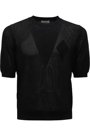 BALLANTYNE Homme, Pulls, Noir, Taille: S Pull Noir Perforé Modèle B2W177