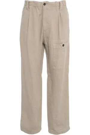 C.P. Company Homme, Pantalons, Brun, Taille: S Pantalon cargo en lin marron Ss25